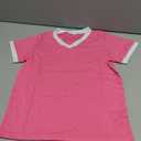 Poroka Girls Short Sleeve Shirt V-Neck Tee with Ribbed Trim Plain T-Shirts Soft Fashion Summer Tops for Girls,Size: 7-8 Years