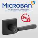 Baldwin Spyglass , Interior Privacy Door Handle Reversible Lever for Bedroom/Bathroom, Keyless Door Lock With Microban Protection, in Matte Black