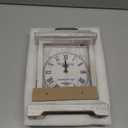 Rustic White Distressed Wood Mantel Clock, Silent Quartz Roman-Numeral Shelf/Fireplace Table Clock for Living Room & Home Dcor