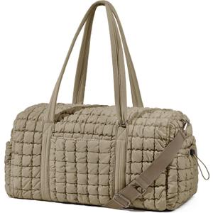 Quilted Travel Duffle Bag for Women Medium Weekender Bag Puffer Overnight Bag Large Soft Puffy Duffel Bag Carry-On Gym Bag Lightweight Personal Item Travel Bag for Trips Business Sport Airplane
