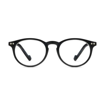 Women's Brain Trust Round Reading Glasses, Black, 2.75
