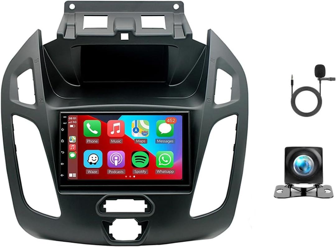 2+64G Car Radio Receiver for Ford Transit Connect 2014 2015 2016 2017 2018 | Car Stereo with Wireless Carplay Android Auto Bluetooth Touch Screen with WiFi FM GPS SWC Backup Camera