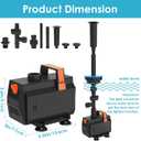AquaMiracle Submersible Pond Fountain Pump 600GPH | Remote Controlled LED Lights | Outdoor Water Fountain Pump | 3 Fountain Patterns | for Small Ponds, Gardens, Water Feature, Bird Baths