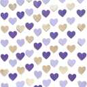 Champagne Gold Purple Heart Party Decorations Glitter Paper Love Heart Hanging Garland Banner Streamer for Valentines Day Birthday Baby Shower Wedding Anniversary Lilac Violet Lavender Themed Party