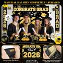 2026 Graduation Decorations, Grad Party Decorations, Class of 2026 Backdrop, Balloons, Tablecloth, Couplets, Streamers Kit - Complete Party Supplies for High School & College Celebrations