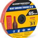 haisstronica 3:1 Heat Shrink Tubing, Shrink Ratio Adhesive Lined Marine Grade Heat Shrink Tube for Home, Automotive and Industrial (Red) 65FT 5/8inch
