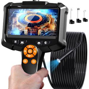 Endoscope Camera with Light, 1080P HD Borescope with 8 Adjustable Lights, 4.3" Endoscope with 16.4ft Semi-Rigid Snake Camera, IP67 Waterproof Borescopes-Father's Day Gift&Cool Gadgets for Men