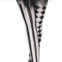 Spooktacular Creations Halloween Clown Tights for Adult Women, Halloween Black and White Harlequin Tights for Halloween Costume Cosplay Parties (Black, M)