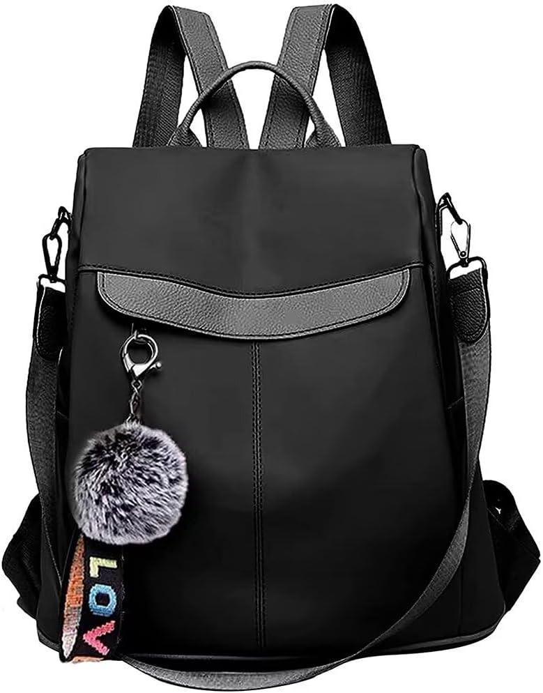 COFIHOME Backpack Purse for Women Large Anti-theft bag Waterproof Fashion Ladies Lightweight Shoulder Bags Nylon Backpack Stylish Large Capacity Travel Bag (Black1)