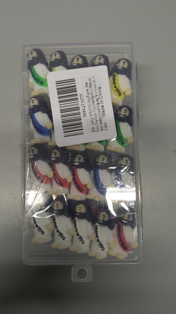 ysofun 20 Pcs Little Jesus Figures, Jesus Loves You Christ Toys, Little Figures to Hide and Seek Sunday School Religious Party Favors Gift, 5 Colors (Pack of 4)