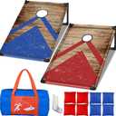 NZQXJXZ Portable Cornhole Board Set with 8 Bean Bags - 3x2 Ft Corn Hole Toss Game for Indoor and Outdoor Parties, Ideal for Kids, Adults, Beach, Yard and Camping (Gray)