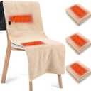 HunnmingRe 3 Pcs Heated Pad for Camping Chair Couch Sofa 53 x 19 Inch Soft Electric Heated Mat with Adjustable 3 Heat Levels (113f -149f) (Khaki)