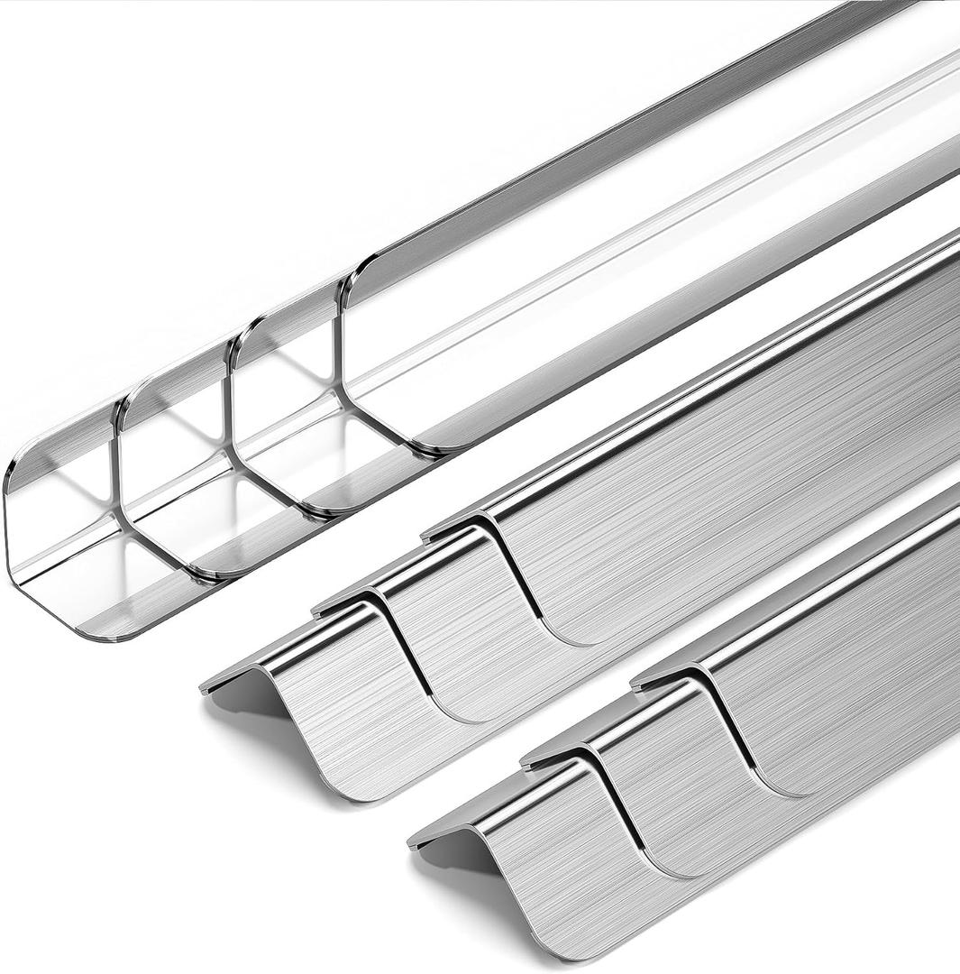 10pcs Wall Corner Guards 1x1x48 Inches 304 Stainless Steel Metal Guard Heavy Duty Rounded Corner Protector, Smooth Folded Edge Design for Wall Protection Silver