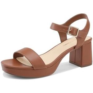 DREAM PAIRS Women's Platform Heels Block Chunky Open Toe Ankle Strap Heel Fashion Wedding Party Dress Sandals Shoes, 6