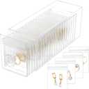 HOMEHIVE Clear Acrylic Jewelry Organizer Box with 20 Portable Pouches, Jewelry Storage Case for Women Girls, Tangle-Free, Anti-Tarnish, Compact Storage for Necklaces/Earrings/Rings, Upgraded Clear