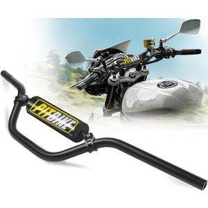 7/8" Pit Bike Handlebars with Foam Pad  Motorcycle Handlebars for CRF YZF KXF KLX RMZ DRZ Dirt Bikes, ATV, Quad, E-Bike Mods,T6 Aluminum 7/8 Motorcycle Handlebar Upgrade (Black)