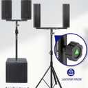 Vondynote Set of 2 Dual Speaker Mount Bar Mounting Fork Bracket Speaker Pole Width Adjustable, Black
