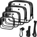 4 Pack Clear Bogg Beach Makup Bag Accessories with 3 Pack Insert Hooks for Bogg Bags, Clear Bogg Makeup Pouches Phone Holder for Bogg Bags Divider Storage Inner Compatible Pouch Travel Cosmetic Bag