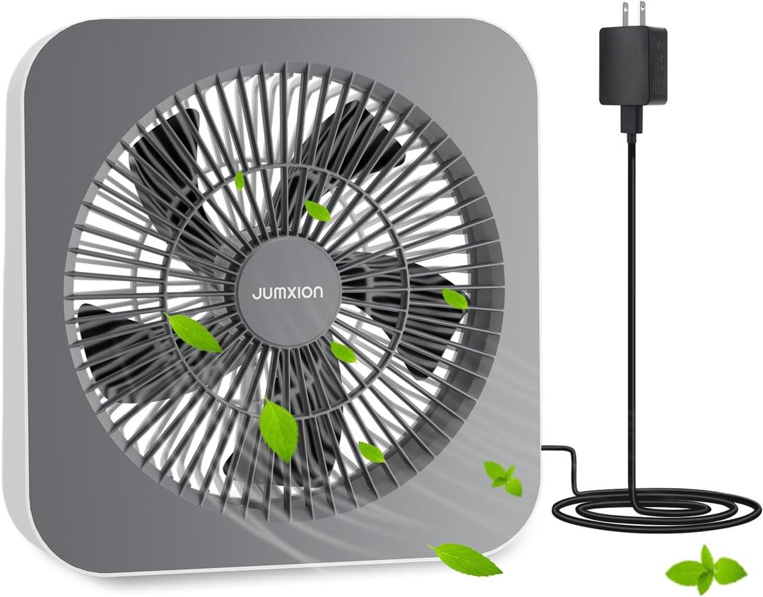 10 inch Box Fan, Small Window Fan with 3 Speeds, Quiet Square Fan Powered by DC Adapter for Bedroom Office Kitchen Home Apartment RV Camping, 8HRS Timer Function Work with Universal USB Type-C Cord