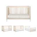 Babyletto Gelato 4-in-1 Convertible Baby Crib with Wooden Toddler Bed, Daybed & Full-Size Bed Conversion - GREENGUARD Gold Certified - 4 Adjustable Mattress Heights - Washed Natural & White