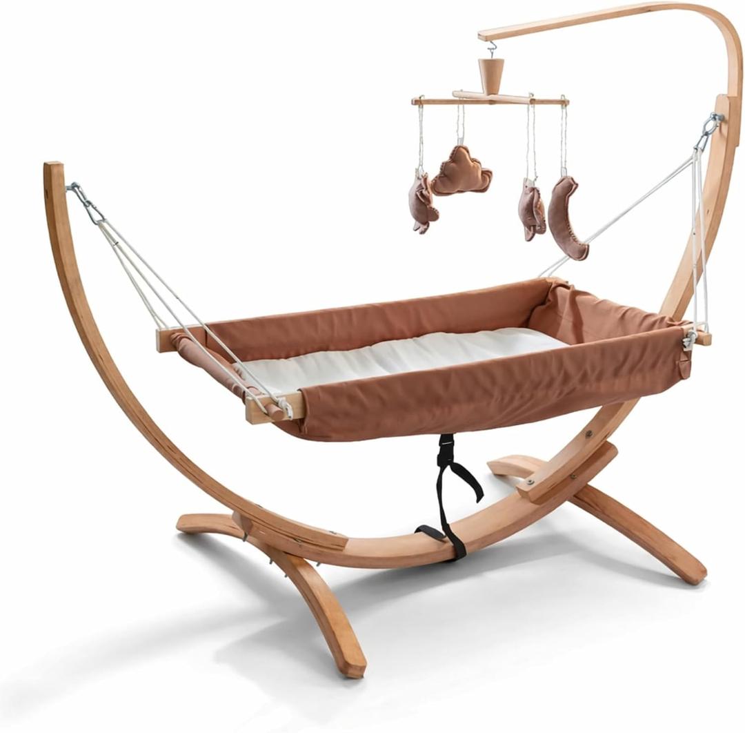 Kids Hammock Bed for Children Ages 3 to 5 Years, 79.4 lbs. Capacity, Comfortable Fabric with Wooden Frame, Portable and Easy to Assemble for Indoor and Outdoor Use