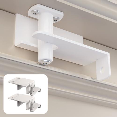 2 Pcs Adjustable Child Safety Door Top Lock, Child Safety Top Lock For Door, Metal Top Of Door Locks For Kids Safety, Door Top Lock For Interior Exterior French Door For Childproofing White