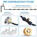 HOMENOTE Misting Cooling System, 42FT(13M) Pre-Assembled Kit with 15 Brass Nozzles & 3/4" Brass Adapter, Cooling Mister for Patio, Backyard, Pets, Garden & Greenhouse