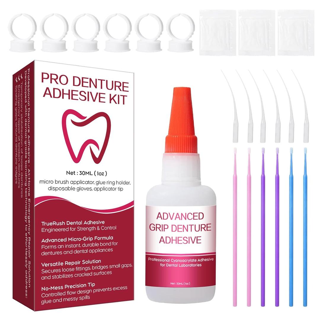 Dental Lab Instant Bonding Dental Glue for Dentures & Lab Tools - Fast-Setting in 15-60 Sec | Crack Repair & Gap Filling | Long-Lasting Hold (Days to Weeks)  1oz