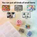 Klmnop 4 Sets Bead Organizer Box, 64Pcs Small Plastic Bead Organizer Boxes with Hinged Lid and 80 Labels, Mini Clear Storage Containers Boxes for Bracelet Making, DIY Beads, Jewelry, Diamonds(Clear)