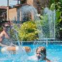 Pool Fountain for Above and In-Ground Pools, Adjustable Dual Spray Waterfall Sprinkler Cooler for Pool, Swimming Pool Spa Water Fountain, High-Pressure Pool Spray Fountain