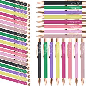 Sayglossy 24 Pack Christmas party Gifts Boss and Lady Pens for Women Appreciation Gifts Office Motivational Ballpoint Writing Pens for Servers and Women, Office Manager Female in Birthday, Christmas