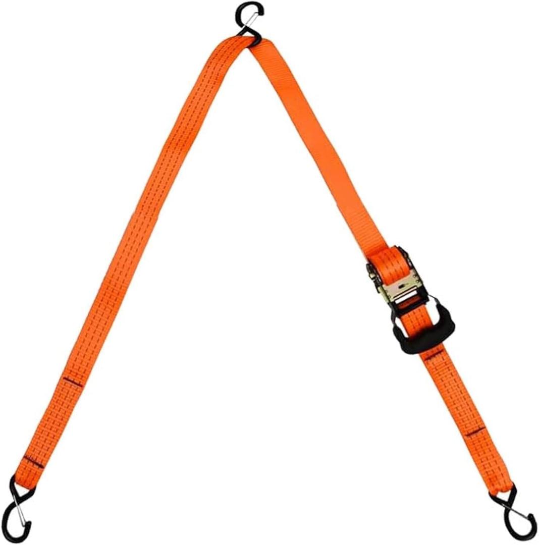 Jet Ski Ratchet Strap,3 Point Tie Down Strap for Jet Ski, Seadoo, Trailer, Truck, Wave Runner,PWC,3000 lbs Break Strength,S Hooks with Latch (1.5" x 10Ft)