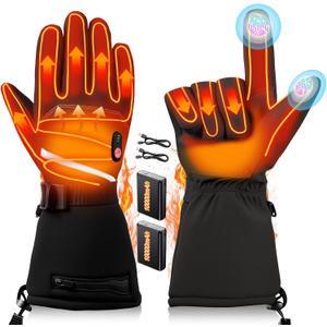 20000mAh Heated Gloves for Men & Women,7.4V Fast Heating Rechargeable Heated Gloves,3 Temperature,Waterproof, Touch Screen, Non-Slip, Suitable for Skiing, Winter Outdoor Work, Fishing, Cycling (Large)