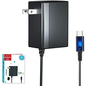 Charger for Nintendo Switch with 5FT Charging Cable, AC Power Supply Adapter for Nintendo Switch/LITE/OLED Work as Original Charger, Support Switch TV Dock Mode Output 15V2.6A USB C Chargers