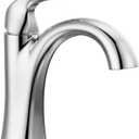 Delta Arvo Chrome Bathroom Faucet 1 Hole, Single Hole Bathroom Sink Faucet for Vanity, Push-Pop Drain Assembly, Chrome 15840LF