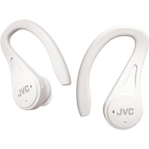 JVC Sport True Wireless Earbuds Headphones, Lightweight and Compact, Long Battery Life (up to 30 Hours), Sound with Neodymium Magnet Driver, Water Resistance (IPX5) - HAEC25TW (White) (Small, Whiite)