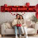 Will You Marry Me Banner 118 x 20 Inch Proposal Theme Wall Backdrop for Home Party Porch Fence Event Romantic Celebration Decor Indoor Outdoor Background Holiday Event Banner