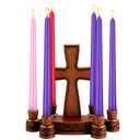 Nuanchu 6 Pcs Lenten Taper Candle Set Easter Holy Week Candle Purple Pink Red 10 Inch Lent Colorful Velas De for Easter Devotional Church Home Decoration Party Supplies, Wooden Holder Not Included