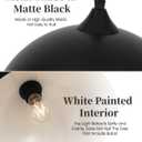 Black Pendant Light,11.8" Industrial Dome Pendant Lights Kitchen Island,Adjustable Farmhouse Hanging Lamp for Dining Room Bedroom Restaurant Bar Cafe,3 Pack