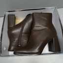 Wetviro Womens Square Toe Ankle Boots Chunky Block Heel Short Boots for Women Mid Heel Dressy Booties Office Party Daily Wear 8.5, Brown