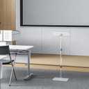 HMYHUM Small Acrylic Podium Stand, Angle Adjustable, 15.7" L x 11.8" W x 42.3" H, Modern Lecterns & Pulpits for Classroom, Concert, Church, Speech, Easy Assembly, Metal Base, Clear