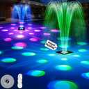 Patent Solar Fountain,Floating Solar Pool Fountain with 9 Lights&Anchor,Large Solar Powered Water Fountain for Above Ground Pool Fountain Pump, Waterproof Floating Fountain for Pool-Dark Blue