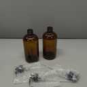 Sunrise Premium, 16 OZ Thick Amber Glass Soap Dispenser with Pump 2 Pack, Hand and Dish Soap Dispenser Set for Bathroom with 6 Waterproof Labels