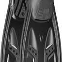Greatever Snorkel Fins for Adults Full Foot Pocket Diving Flippers,  Black, X-Large