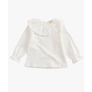 Baby Girls Long Sleeves Solid Color Doll Collar T-Shirt Blouse Toddler Kids Basic Pullover Bottom Tops 2-3T