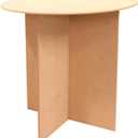 SSWBasics 30 Inch Round Wood Display Table - 250 Pound Weight Capacity - Medium Density Fiberboard - Compatible with Round Tablecloths up to 88 inches - 2 Part Interlocking Finger Groove Base