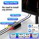 HDMI to RCA, HDMI to AV Converter, Composite Video Audio Converter Adapter, Supports PAL/NTSC for Fire Stick and Roku, Apple TV, PC, Laptop, Xbox, HDTV, Blu-Ray, DVD Player