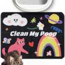 Lukamoo Cute Cat Litter Mat (24''x16''), Large, for Kitty Litter & Cute Cat Litter Box, Clean My Poop