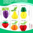 2 x Gyufise 6Pcs Fruit Honeycomb Centerpieces Hawaiian Summer Fruit Table Toppers Tropical Fruit Party Decorations Pineapple Strawberry Grape for Hawaiian Luau Fruit Themed Party