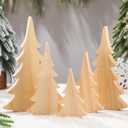 Jetec 5 Pcs 5 Sizes Christmas Wooden Trees Cutouts for Crafts Unfinished Wooden Trees Blank Block Rustic Tabletop Decoration for Home Fireplace Shelf Decor Xmas Gifts Paint Craft Project